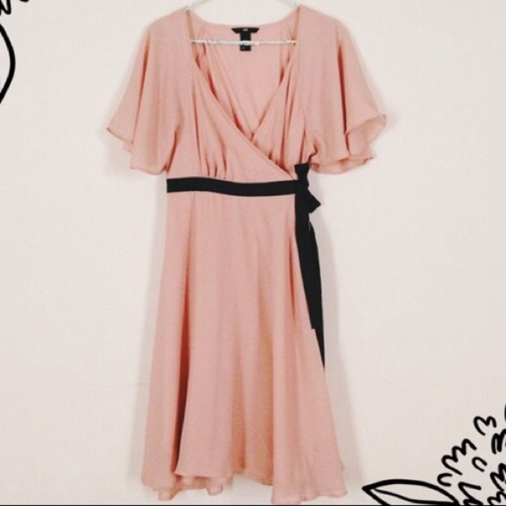 Pink H&M wrap dress
